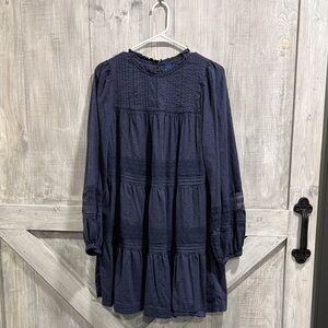 Old Navy women’s M navy long sleeve tiered mini dress S2